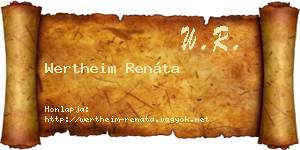Wertheim Renáta névjegykártya